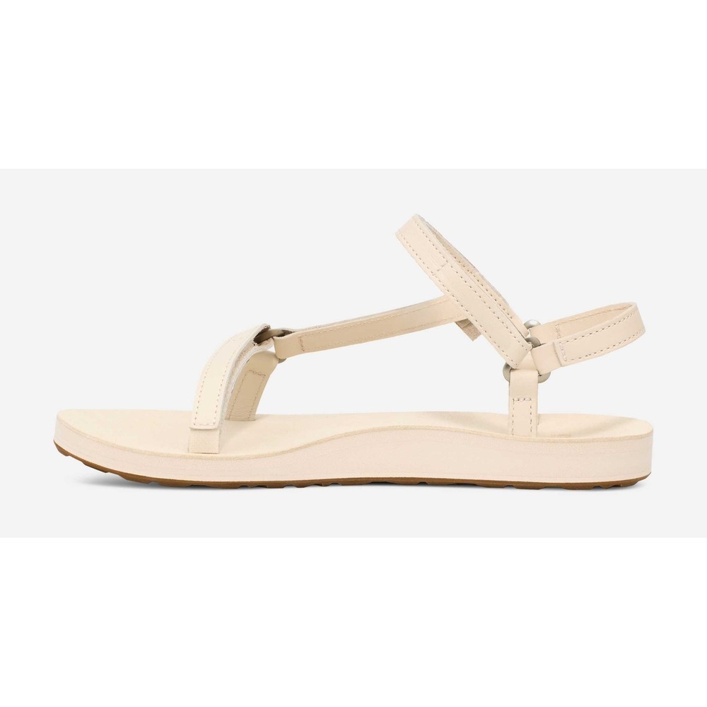 Teva Original Universal Slim Sandal Size 7 Cream Leather Everyday Strappy Summer - Picture 3 of 10